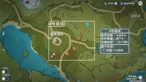 3.8版本可莉突破材料采集路线,材料位置