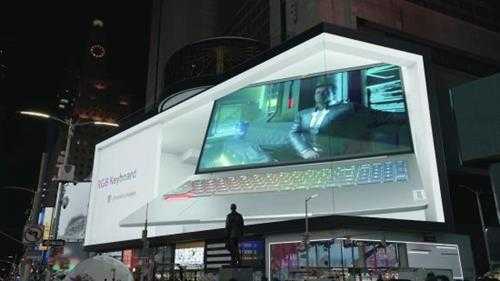 大名鼎鼎的V!《赛博朋克2077》纽约时代广场裸眼3D广告