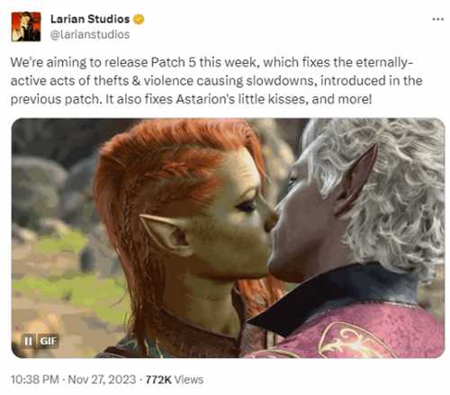 《博德之门3》5号补丁本周推出:修复性能下降问题