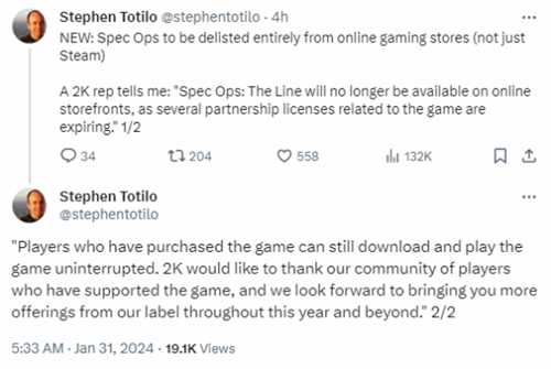 背景在阿联酋迪拜的射击游戏下架 或因音乐版权到期？